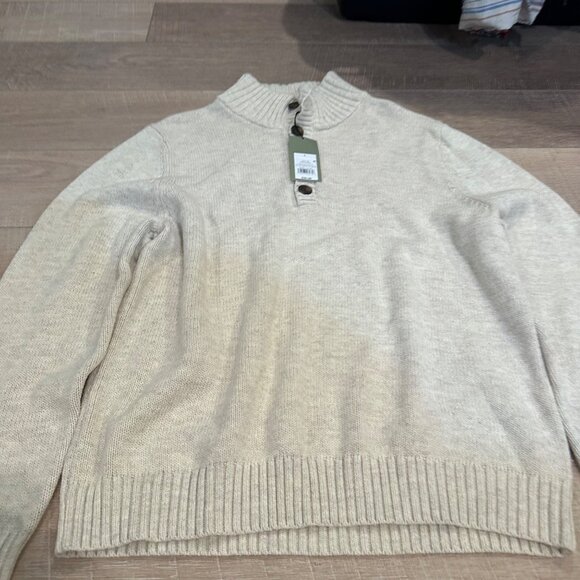 GOODFELLOW MENS LARGE OATMEAL SWEATER NEW MOCK NECK - Picture 2 of 8